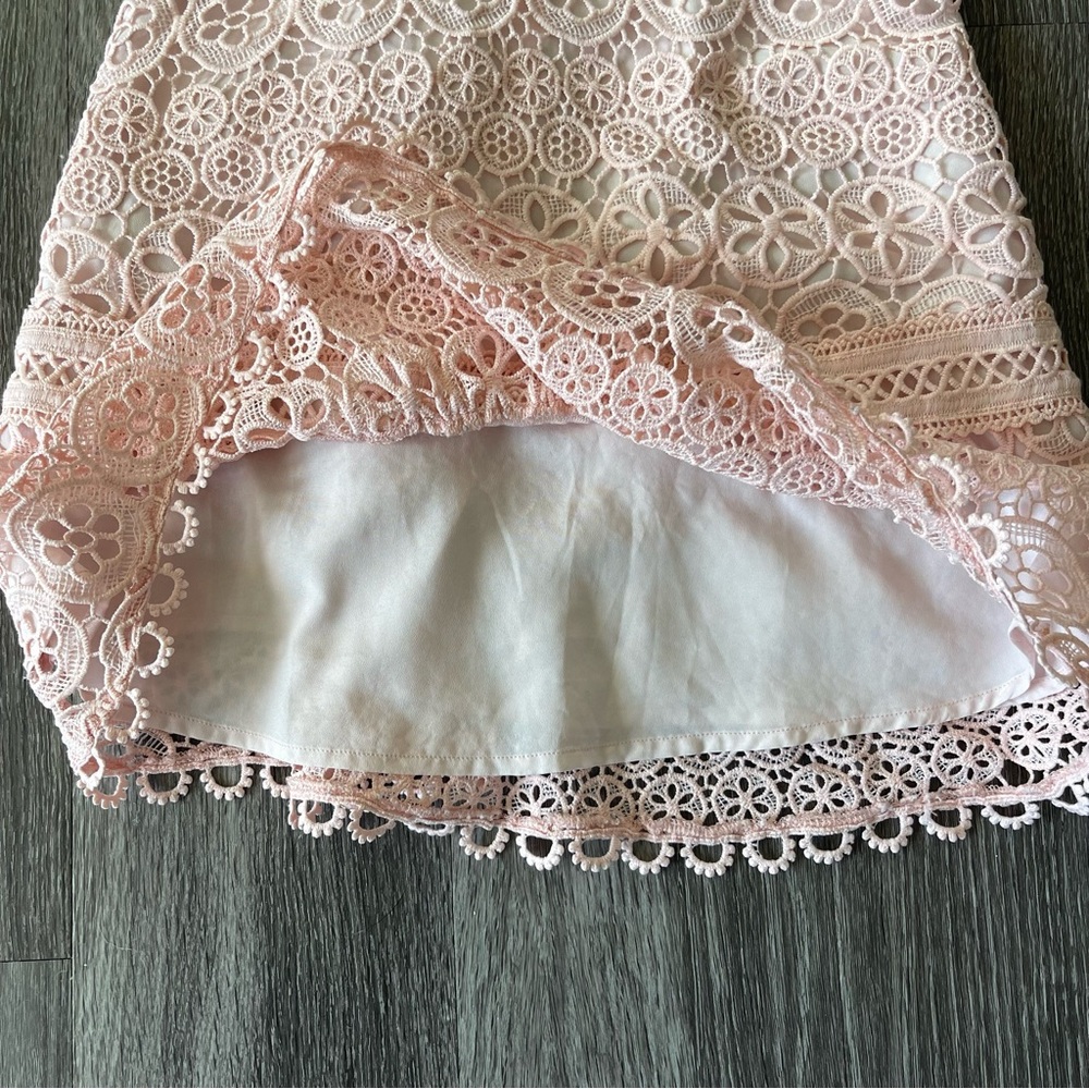 Lovers + Friends Happy Hour Lace Dress Blush Pink Revolve Size XS - Picture 9 of 10
